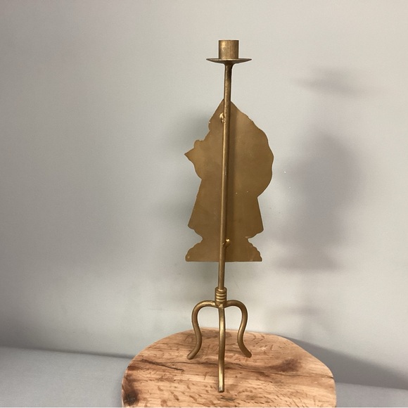 Vintage Farmhouse Old World Rustic Santa Themed Taper Candle Holder - Tall - Picture 4 of 10